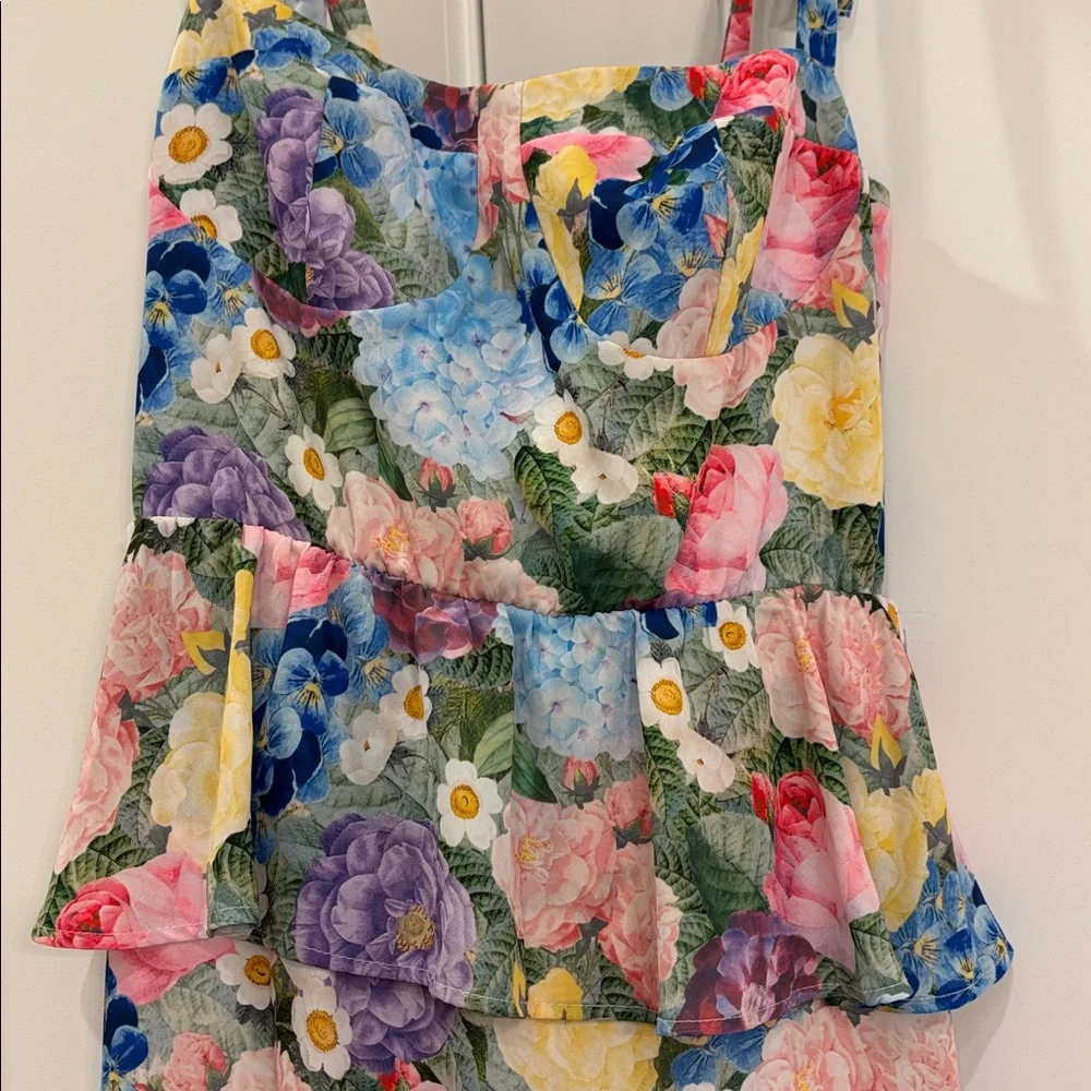 Show Me Your MuMu Paxton Midi Dress Flower Shop NEW NWT Medium Feminine Corset - Picture 6 of 11